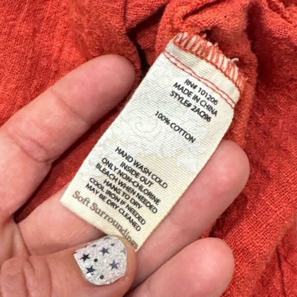 Soft Surroundings partial button-down blouse size large  - Picture 3 of 4